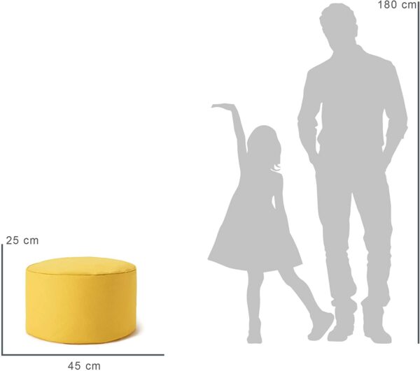 Okrągła pufa/stołek/podnóżek 25 x 45 cm Żółta