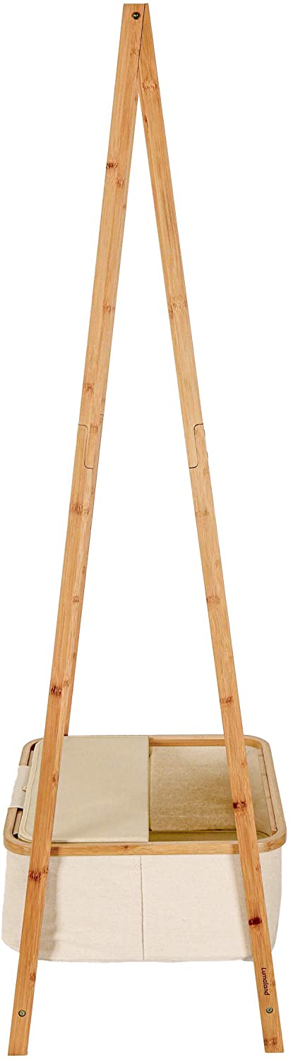 Bambusowy Stojak na Ubrania Wieszak 159 x 60 x 45 cm Beżowy