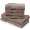 Zestaw 6 Bawełnianych Ręczników Premium - 4 (50 - 100 cm) + 2 (70 - 140 cm), 500 g/m² Taupe