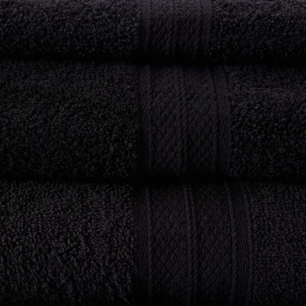 Zestaw 4 Bawełnianych Ręczników Premium - 2 (50 - 100 cm) + 2 (70 - 140 cm), 500 g/m² Czarny