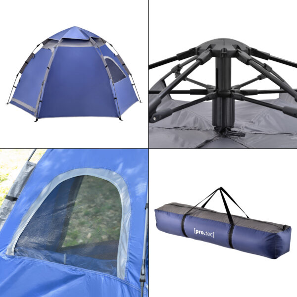 Namiot kempingowy Nybro rozkładany namiot kopułowy 240x205x140cm niebieski [pro.tec]
