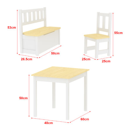 Stolik i krzesełka z ławką dla dzieci