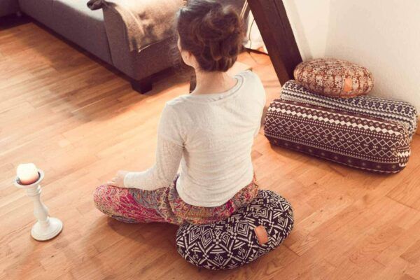 Półksiężycowa poduszka do medytacji / jogi "Ganesh" - Ciemnozielona
