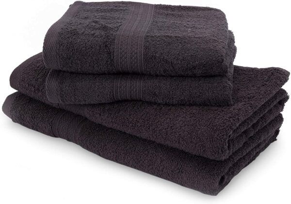 Zestaw 4 Bawełnianych Ręczników Premium - 2 (50 - 100 cm) + 2 (70 - 140 cm), 500 g/m² Antracytowy
