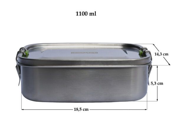 Stalowy Lunchbox 2 sztuki, pojemniki na żywność 1,1L